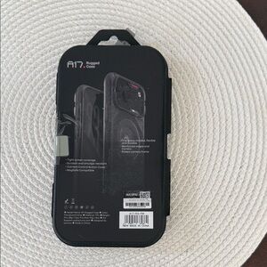 Rugged Magnetic Style Phone Case with Red Accents.  iPhone 17 Pro Max